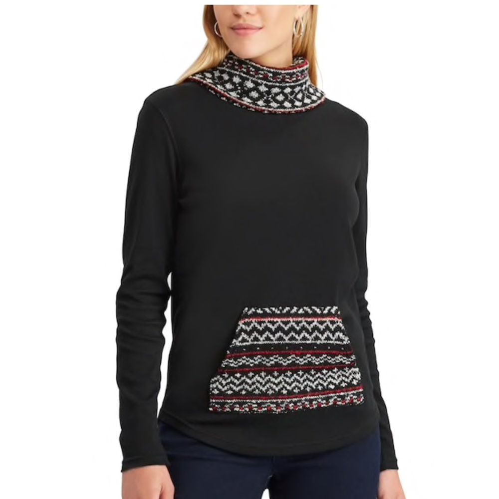 Sweatshirt-Women's Chaps Fairisle Pullover -Size=S